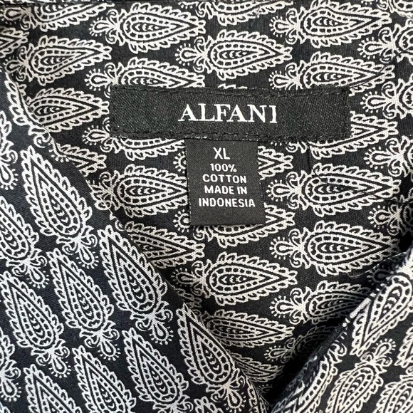 Alfani black and white button down SZ XL - Picture 3 of 3